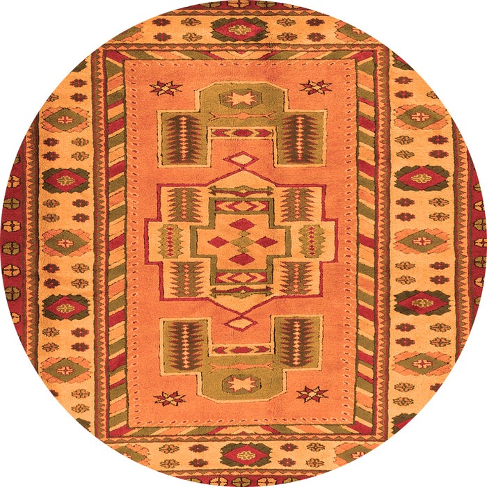 Square Oriental Orange Traditional Rug, tr2214org