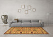 Machine Washable Oriental Brown Traditional Rug in a Living Room,, wshtr2214brn