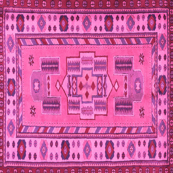 Square Oriental Pink Traditional Rug, tr2214pnk