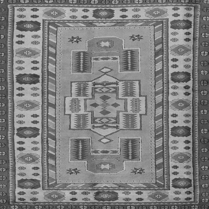 Round Machine Washable Oriental Gray Traditional Rug, wshtr2214gry