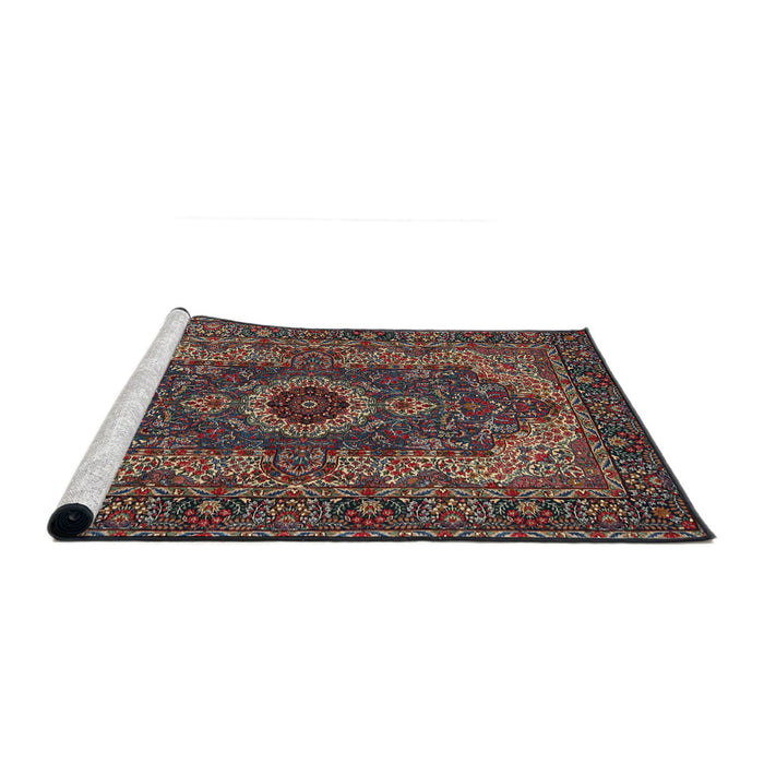 Sideview of Machine Washable Traditional Dark Almond Brown Rug, wshtr2215