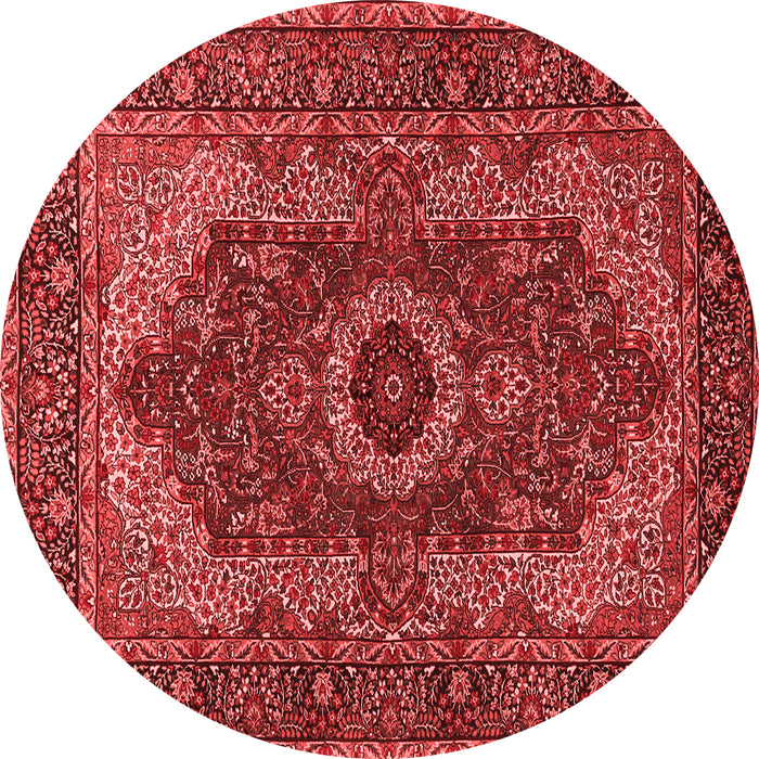 Machine Washable Medallion Red Traditional Rug, wshtr2215red