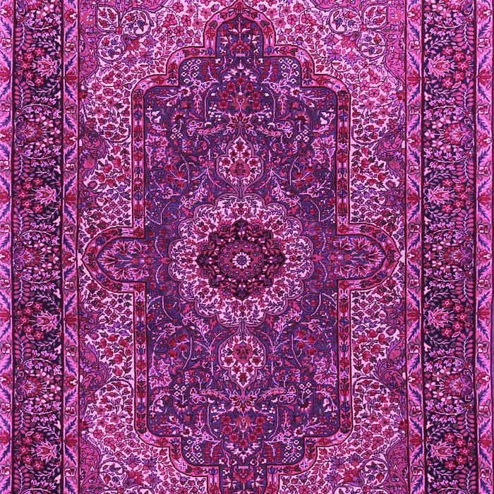 Machine Washable Medallion Pink Traditional Rug, wshtr2215pnk