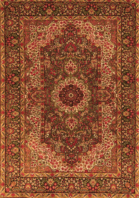 Medallion Orange Traditional Rug, tr2215org