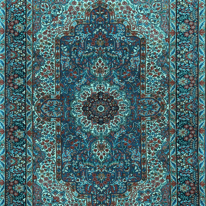 Medallion Light Blue Traditional Rug, tr2215lblu
