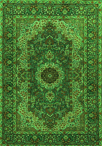 Medallion Green Traditional Rug, tr2215grn