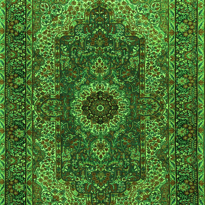 Medallion Green Traditional Rug, tr2215grn