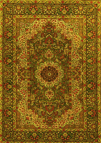 Medallion Yellow Traditional Rug, tr2215yw