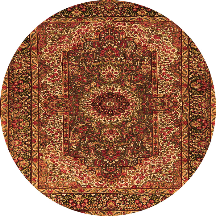 Square Medallion Orange Traditional Rug, tr2215org