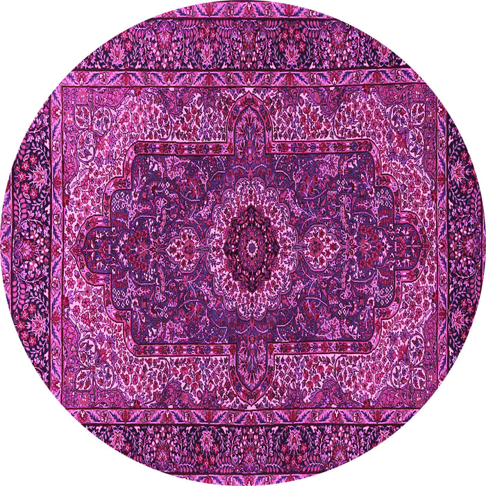 Round Medallion Pink Traditional Rug, tr2215pnk