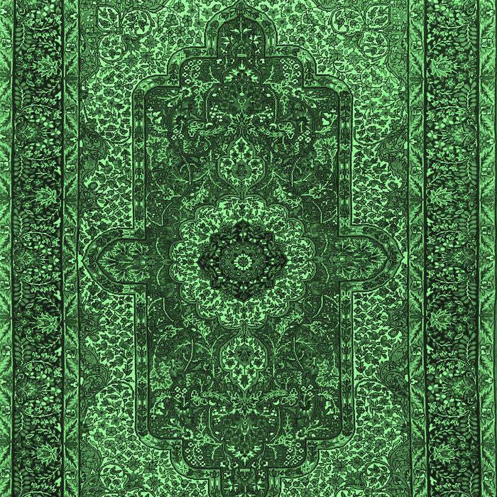 Medallion Emerald Green Traditional Rug, tr2215emgrn