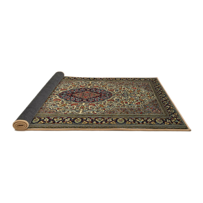 Sideview of Traditional Bakers Brown Medallion Rug, tr2216
