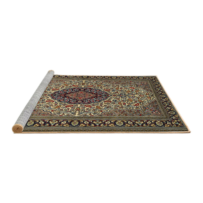 Sideview of Machine Washable Traditional Bakers Brown Rug, wshtr2216