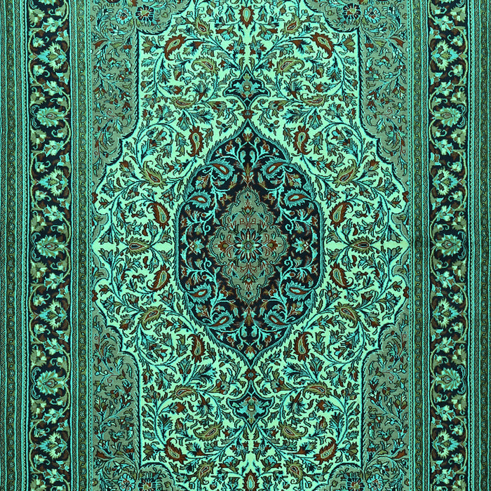 Medallion Turquoise Traditional Rug, tr2216turq