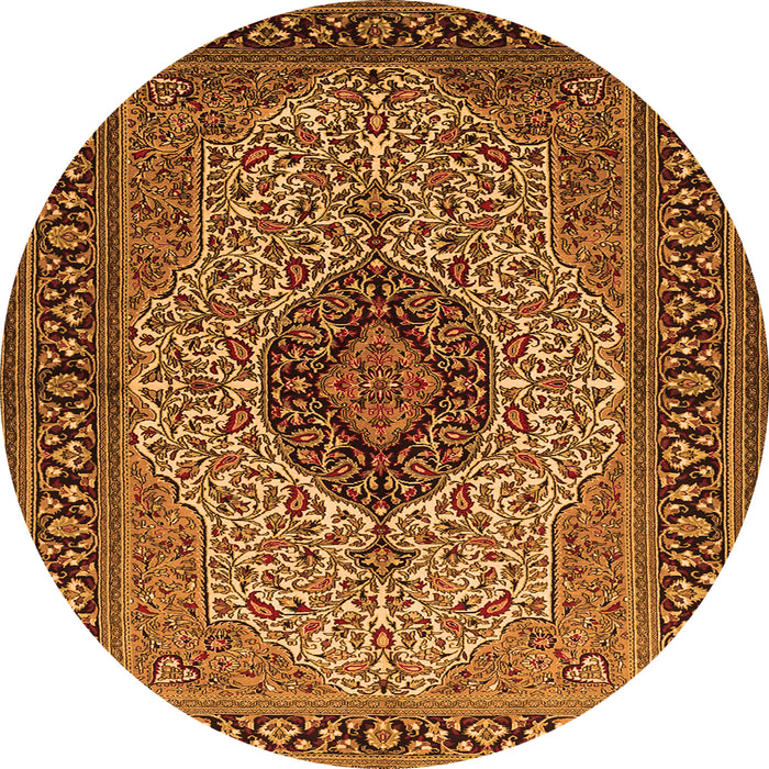 Square Medallion Orange Traditional Rug, tr2216org