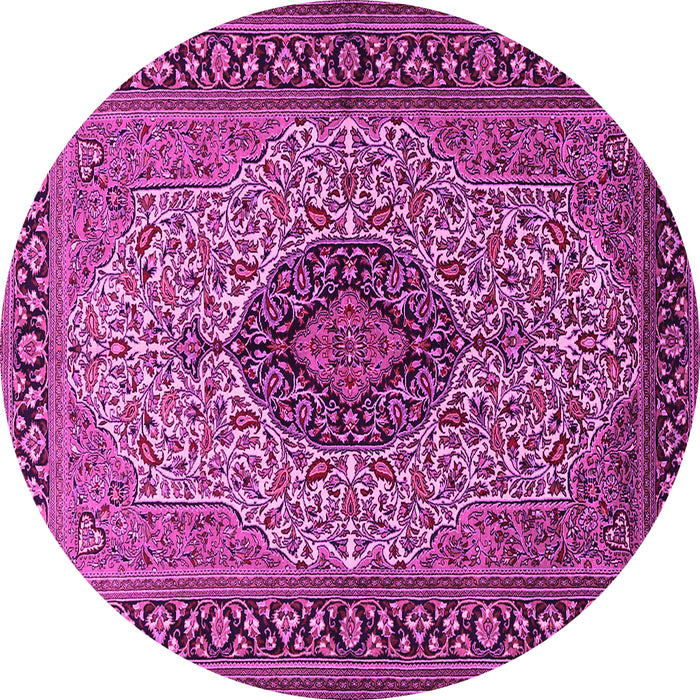 Round Medallion Pink Traditional Rug, tr2216pnk