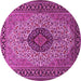 Round Medallion Pink Traditional Rug, tr2216pnk