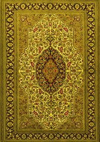 Medallion Yellow Traditional Rug, tr2216yw