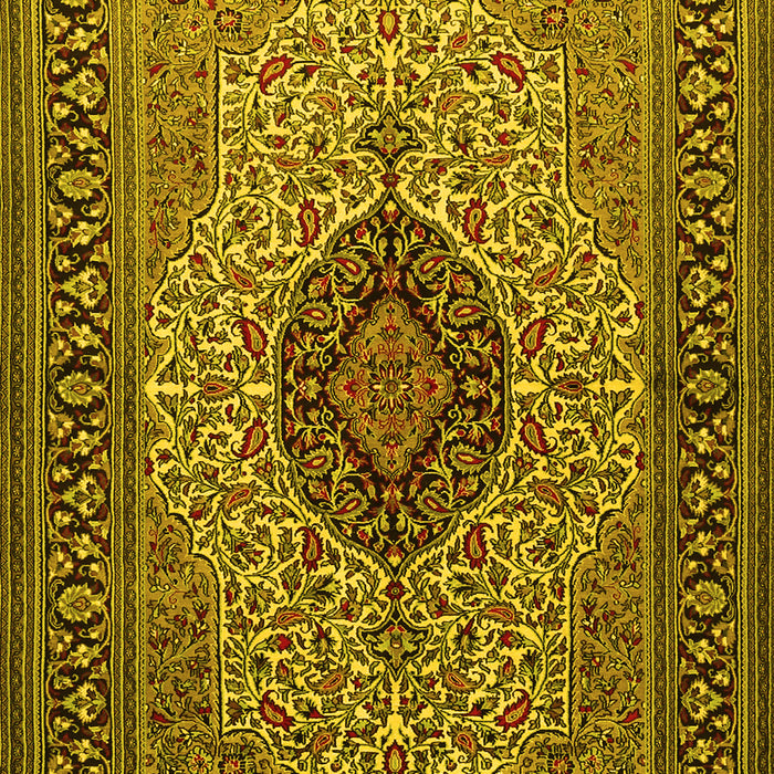Medallion Yellow Traditional Rug, tr2216yw