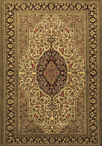 Medallion Brown Traditional Rug, tr2216brn