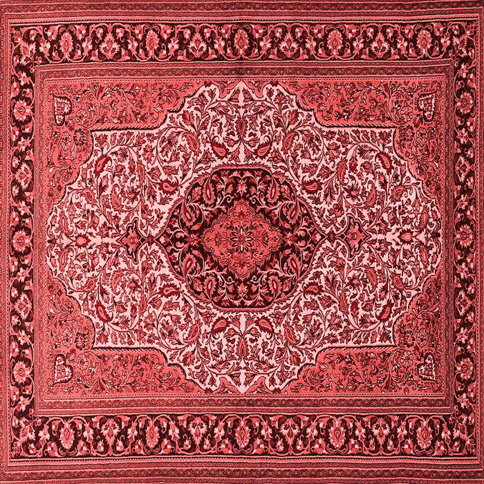 Machine Washable Medallion Red Traditional Rug, wshtr2216red