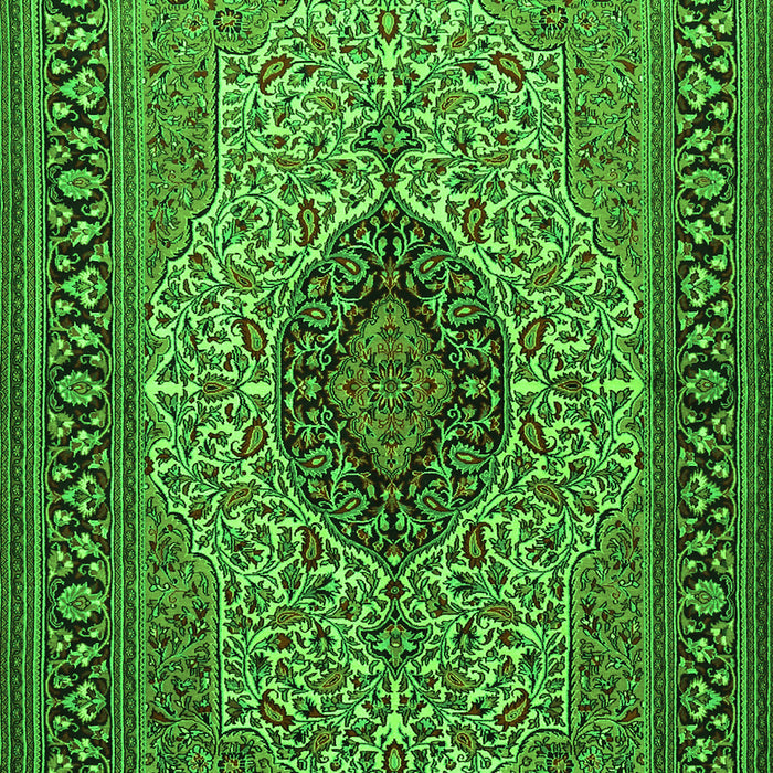 Medallion Green Traditional Rug, tr2216grn