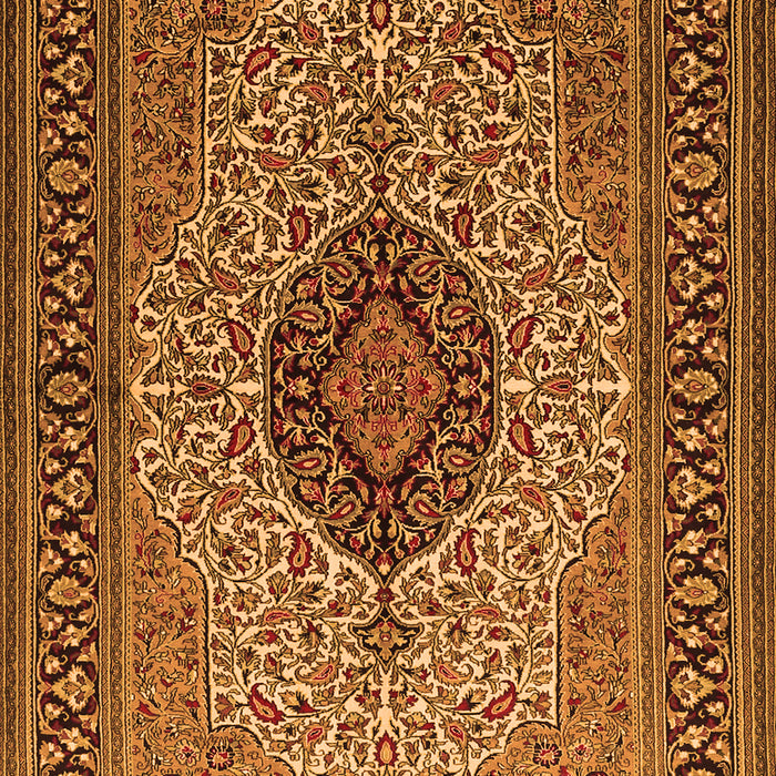 Serging Thickness of Machine Washable Medallion Orange Traditional Area Rugs, wshtr2216org