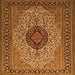 Serging Thickness of Medallion Orange Traditional Rug, tr2216org