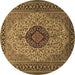 Round Medallion Brown Traditional Rug, tr2216brn