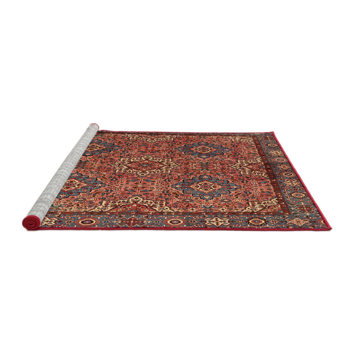 Sideview of Machine Washable Traditional Rust Pink Rug, wshtr2217