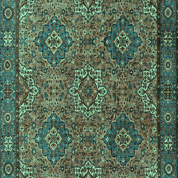 Machine Washable Persian Turquoise Traditional Area Rugs, wshtr2217turq