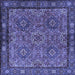 Square Persian Blue Traditional Rug, tr2217blu