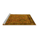 Sideview of Machine Washable Persian Yellow Traditional Rug, wshtr2217yw