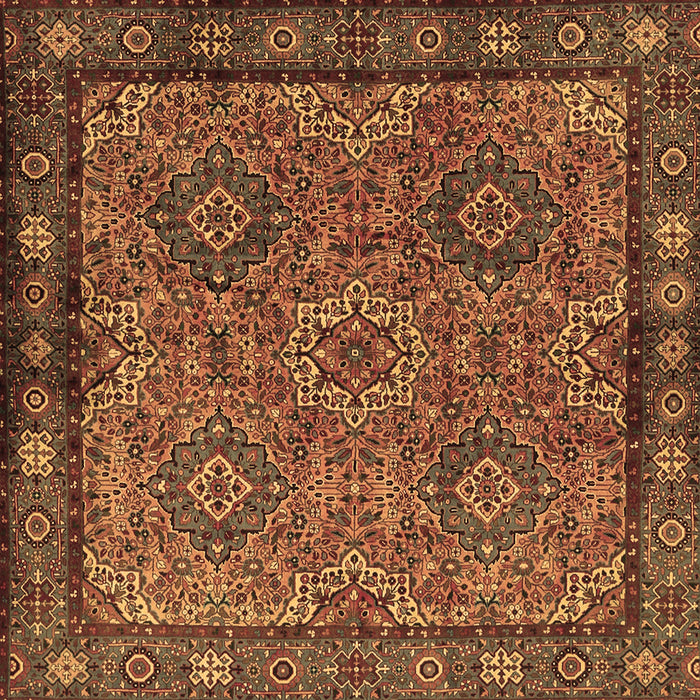 Square Persian Brown Traditional Rug, tr2217brn