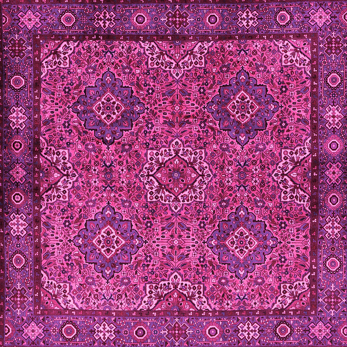 Square Machine Washable Persian Pink Traditional Rug, wshtr2217pnk