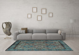 Machine Washable Persian Light Blue Traditional Rug in a Living Room, wshtr2217lblu