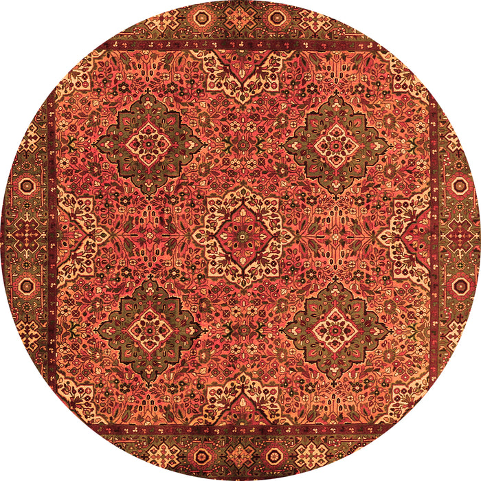 Square Persian Orange Traditional Rug, tr2217org