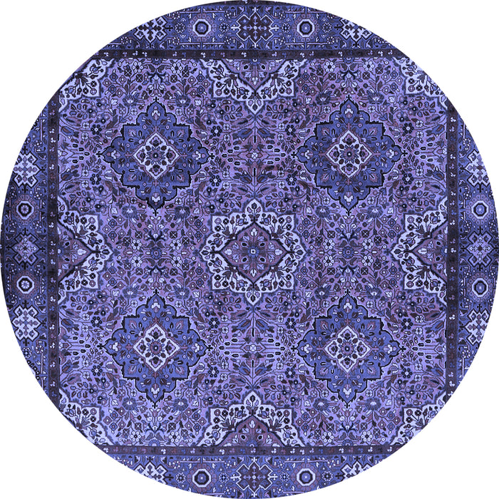Round Persian Blue Traditional Rug, tr2217blu