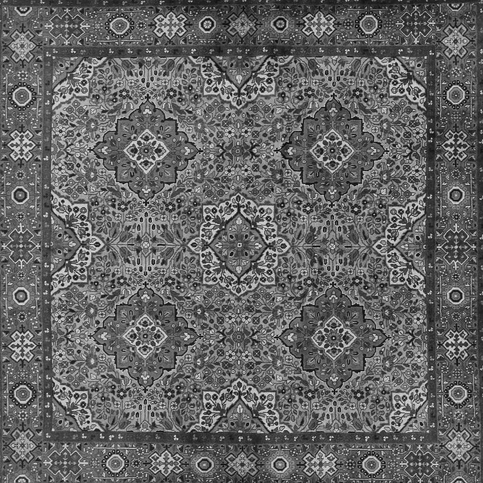 Round Machine Washable Persian Gray Traditional Rug, wshtr2217gry