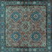 Square Persian Light Blue Traditional Rug, tr2217lblu