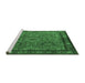 Sideview of Machine Washable Persian Emerald Green Traditional Area Rugs, wshtr2217emgrn