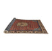 Sideview of Traditional Orange Salmon Pink Persian Rug, tr2218