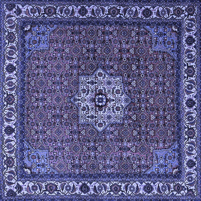 Square Machine Washable Persian Blue Traditional Rug, wshtr2218blu