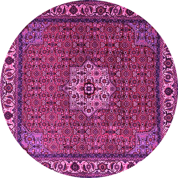 Round Machine Washable Persian Pink Traditional Rug, wshtr2218pnk