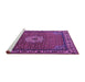 Sideview of Machine Washable Persian Purple Traditional Area Rugs, wshtr2218pur