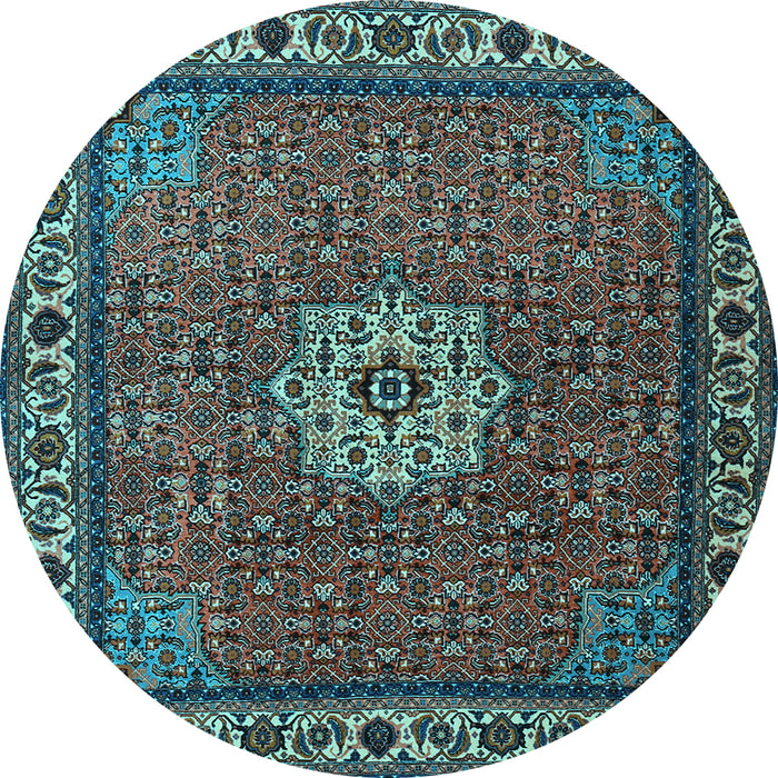Round Persian Light Blue Traditional Rug, tr2218lblu