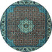 Round Persian Light Blue Traditional Rug, tr2218lblu