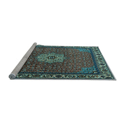 Sideview of Machine Washable Persian Light Blue Traditional Rug, wshtr2218lblu