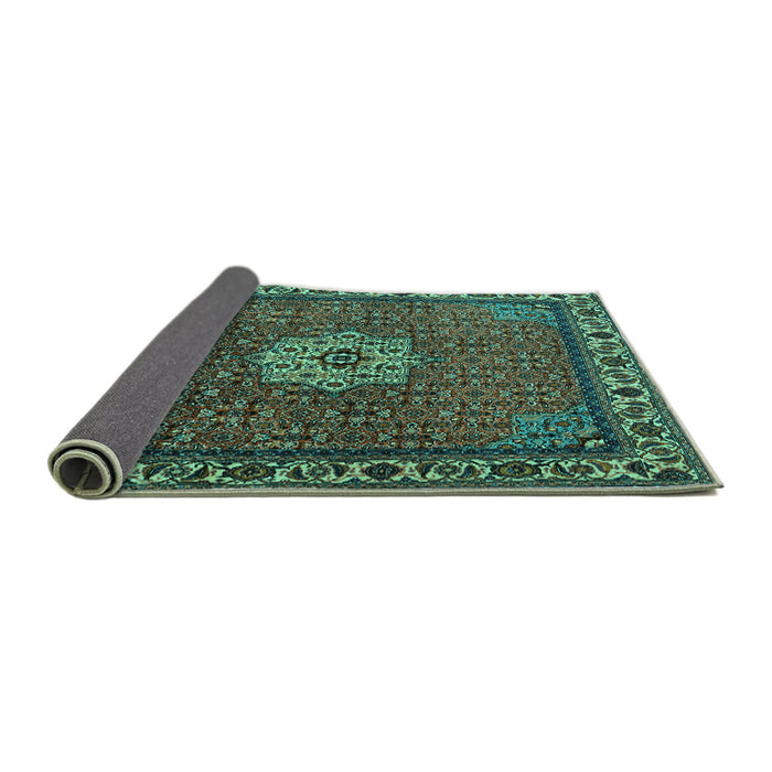 Sideview of Persian Turquoise Traditional Rug, tr2218turq