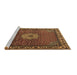 Sideview of Machine Washable Persian Brown Traditional Rug, wshtr2218brn